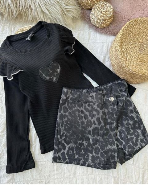 LEOPAR ŞORT ETEKLİ TAKIM