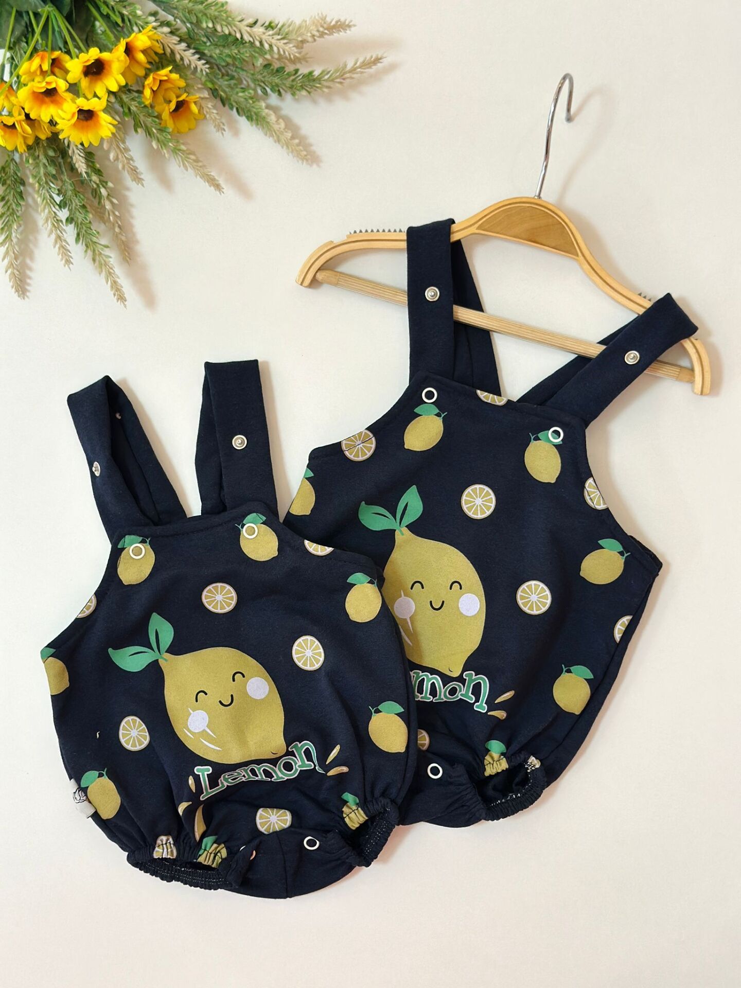 MEYVE BASKILI ROMPER (lacivert)