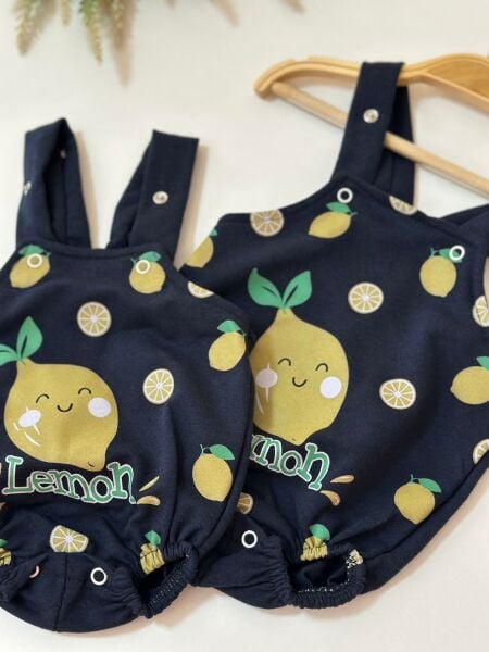 MEYVE BASKILI ROMPER (lacivert)
