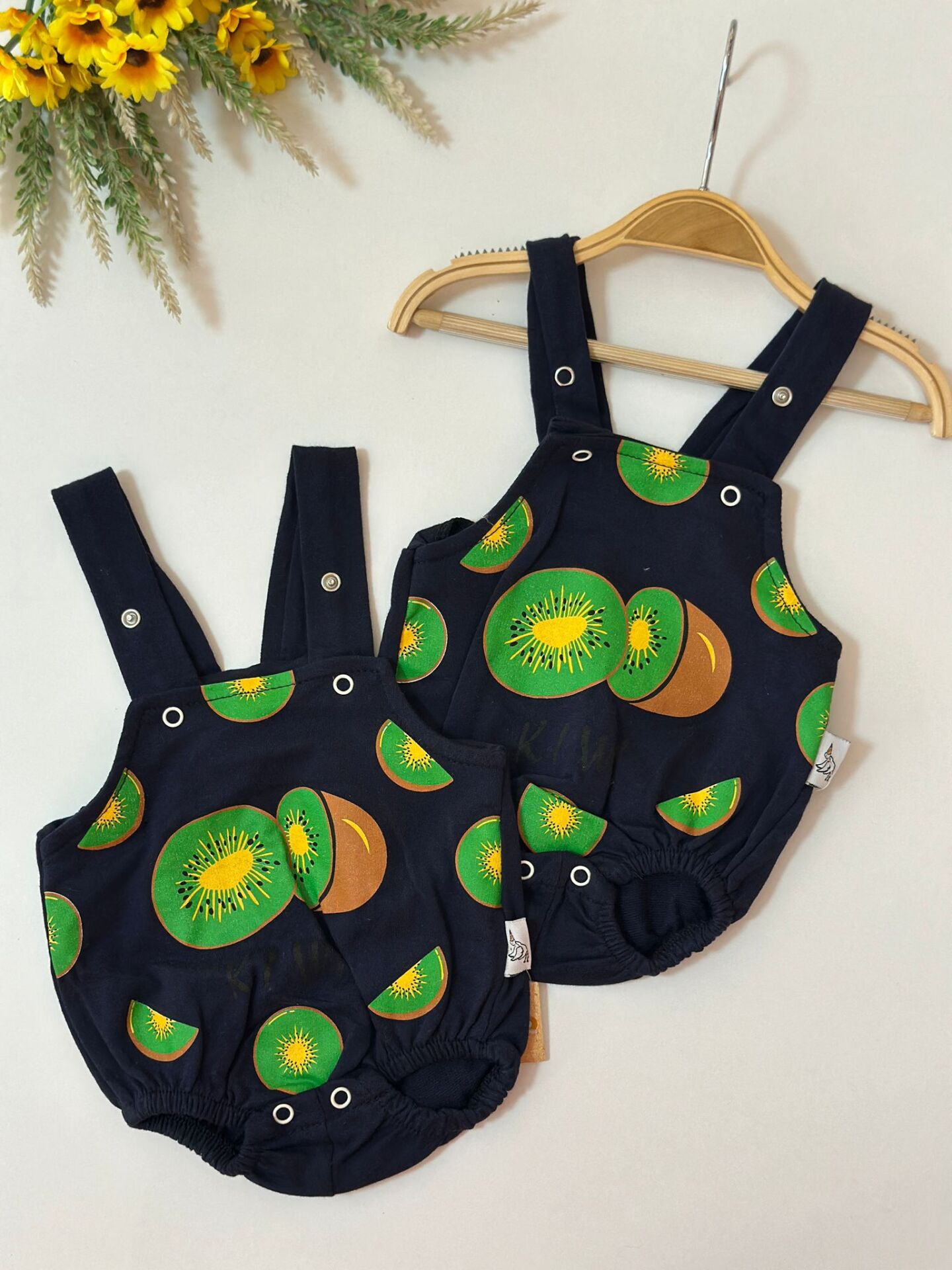 MEYVE BASKILI ROMPER (lacivert)