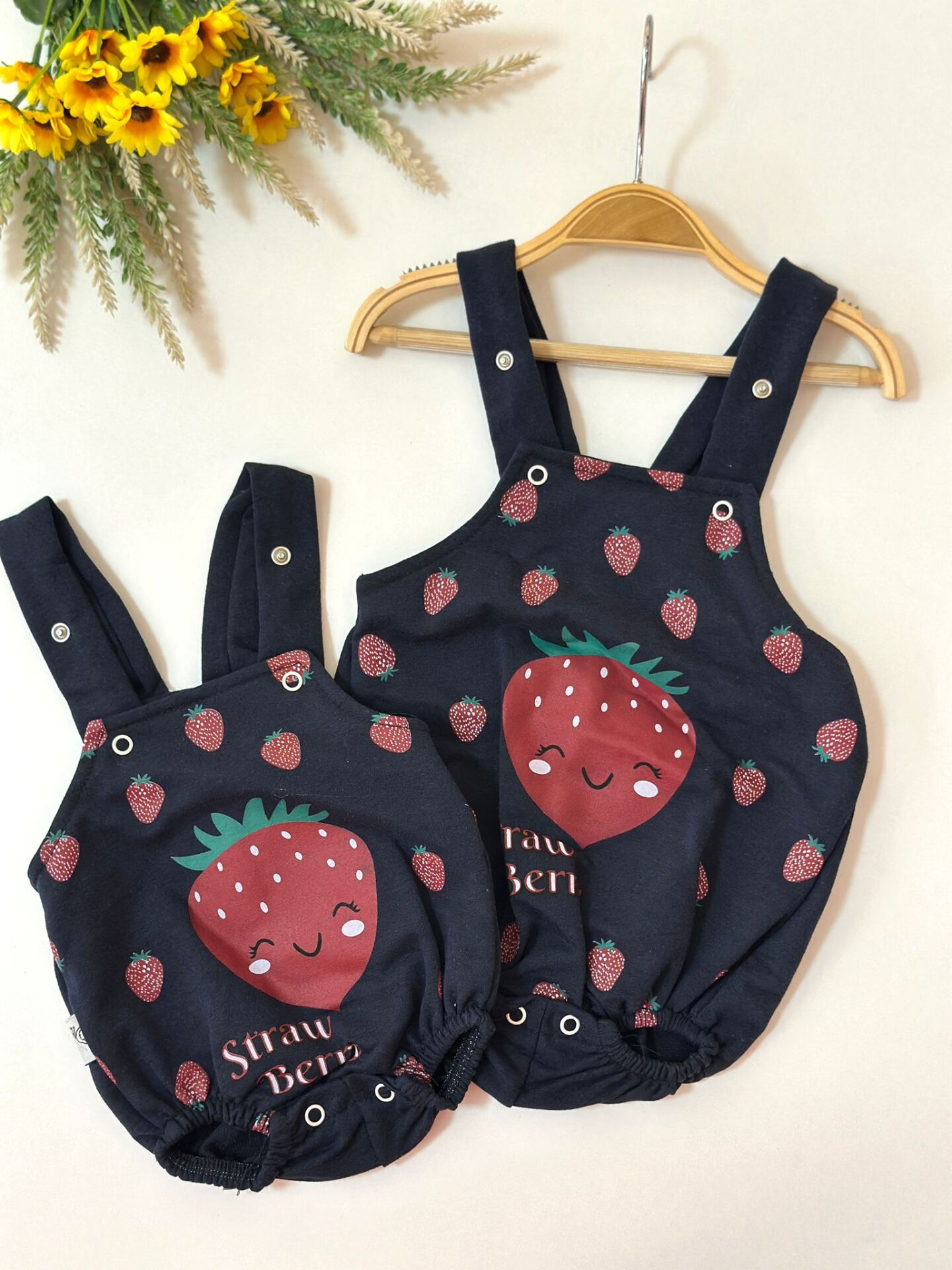 MEYVE BASKILI ROMPER (lacivert)